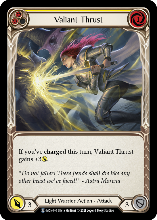 Valiant Thrust (Yellow) [U-MON040] Unlimited Normal - Duel Kingdom
