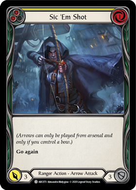 Sic 'Em Shot (Yellow) [ARC073] Unlimited Rainbow Foil - Duel Kingdom