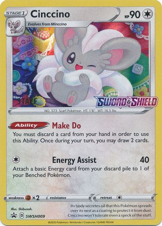 Cinccino (Staff Prerelease Promo) (SWSH009) [Sword & Shield: Black Star Promos] - Duel Kingdom