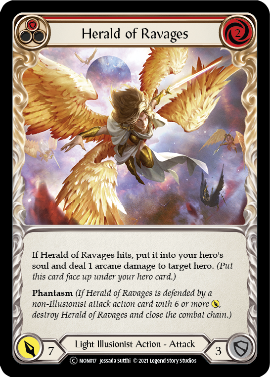Herald of Ravages (Red) (Rainbow Foil) [U-MON017-RF] Unlimited Rainbow Foil - Duel Kingdom