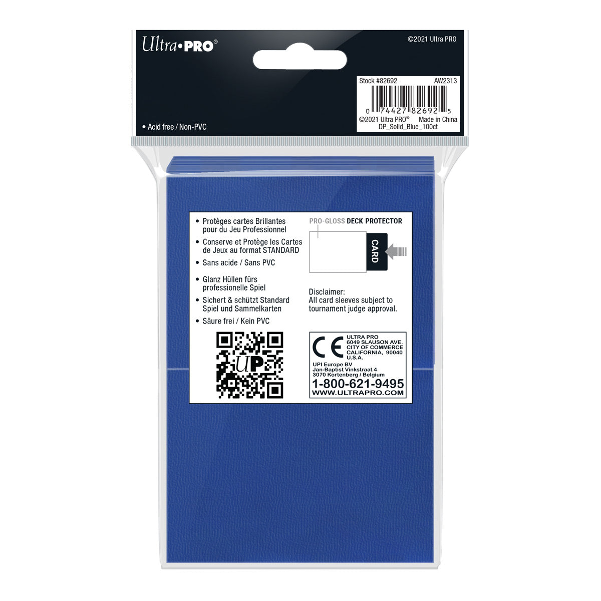100ct PRO-Gloss 100ct Blue Standard Deck Protector® sleeves - Duel Kingdom