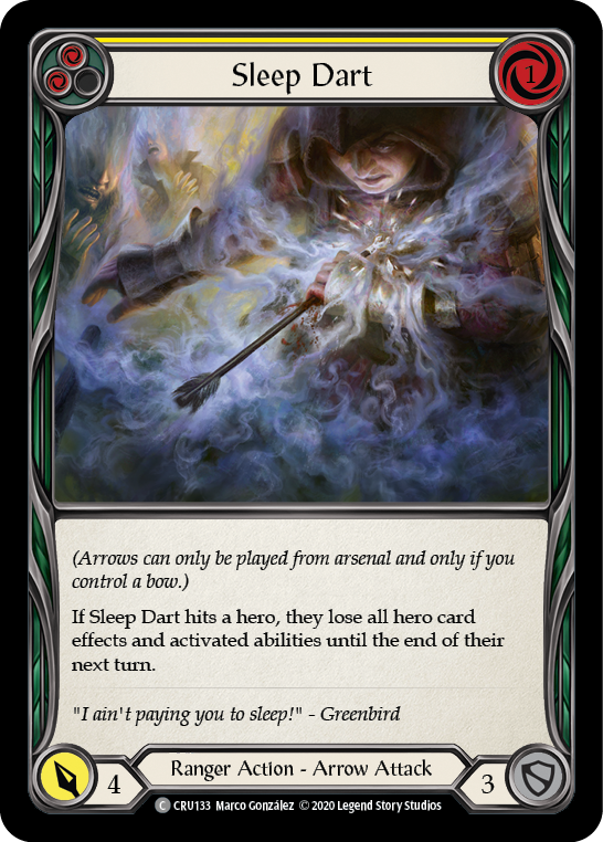 Sleep Dart (Yellow) [CRU133] 1st Edition Rainbow Foil - Duel Kingdom