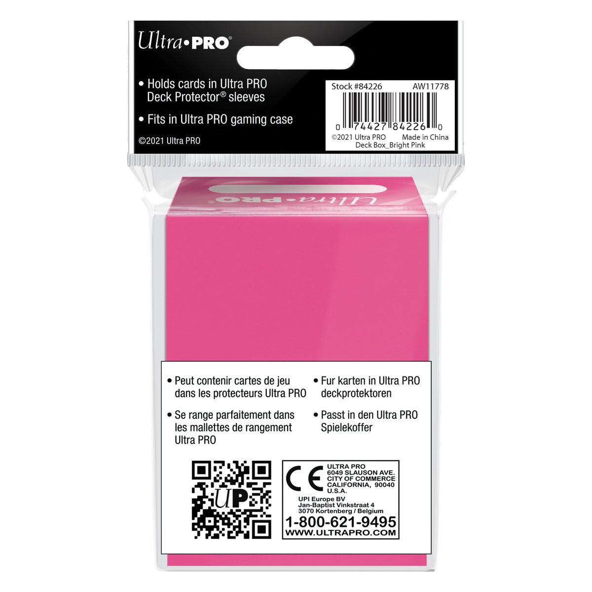 Ultra-Pro Bright Pink Deck Box