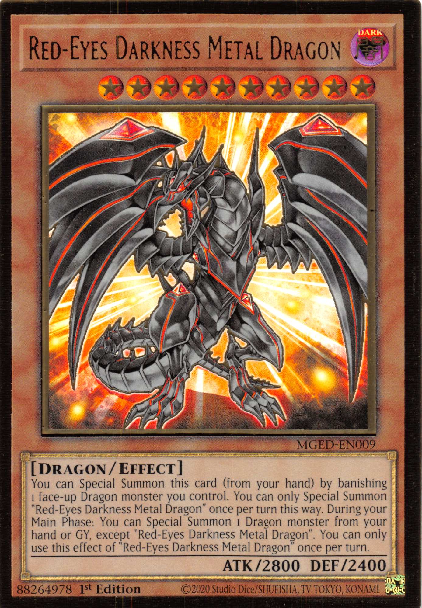Red-Eyes Darkness Metal Dragon [MGED-EN009] Gold Rare - Duel Kingdom
