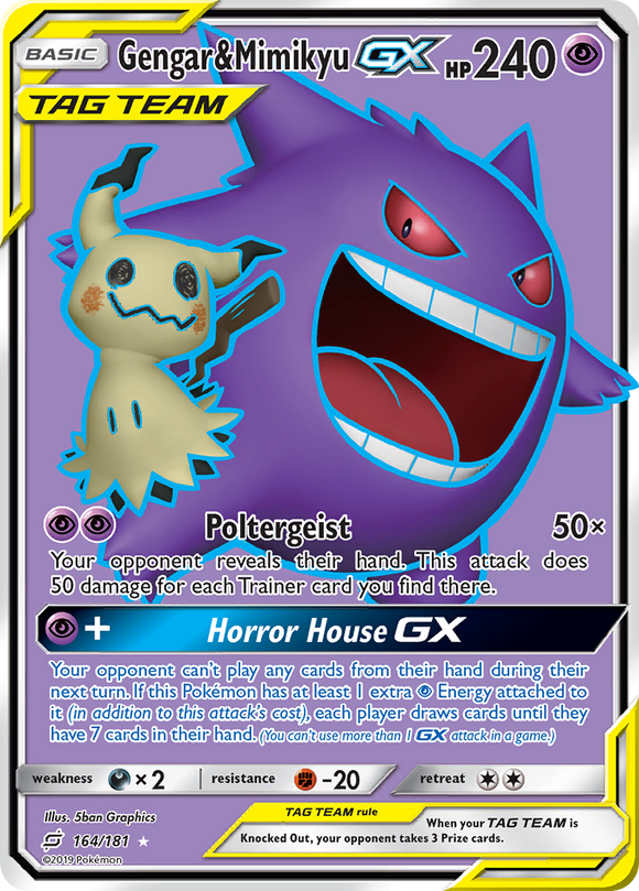 Gengar & Mimikyu GX (164/181) [Sun & Moon: Team Up] - Duel Kingdom