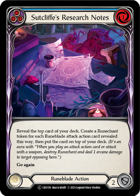 Sutcliffe's Research Notes (Blue) [CRU156] Unlimited Normal - Duel Kingdom