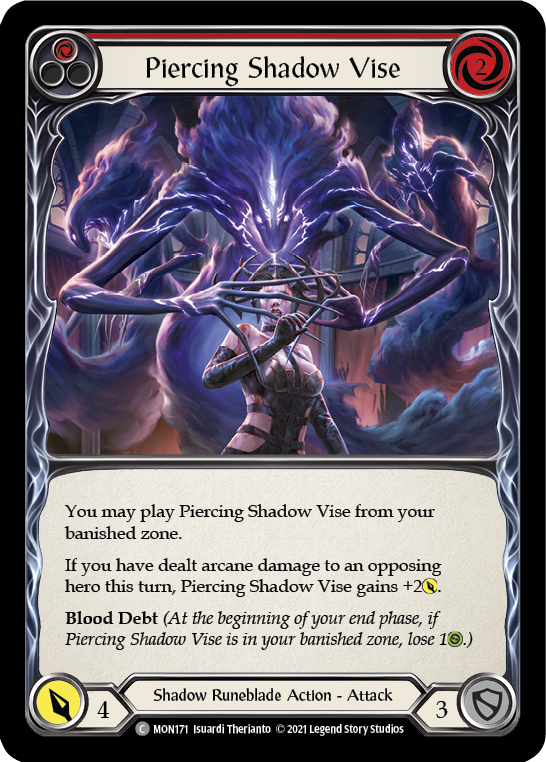 Piercing Shadow Vise (Red) [MON171] 1st Edition Normal - Duel Kingdom