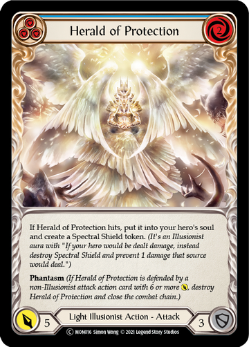 Herald of Protection (Blue) (Rainbow Foil) [U-MON016-RF] Unlimited Rainbow Foil - Duel Kingdom