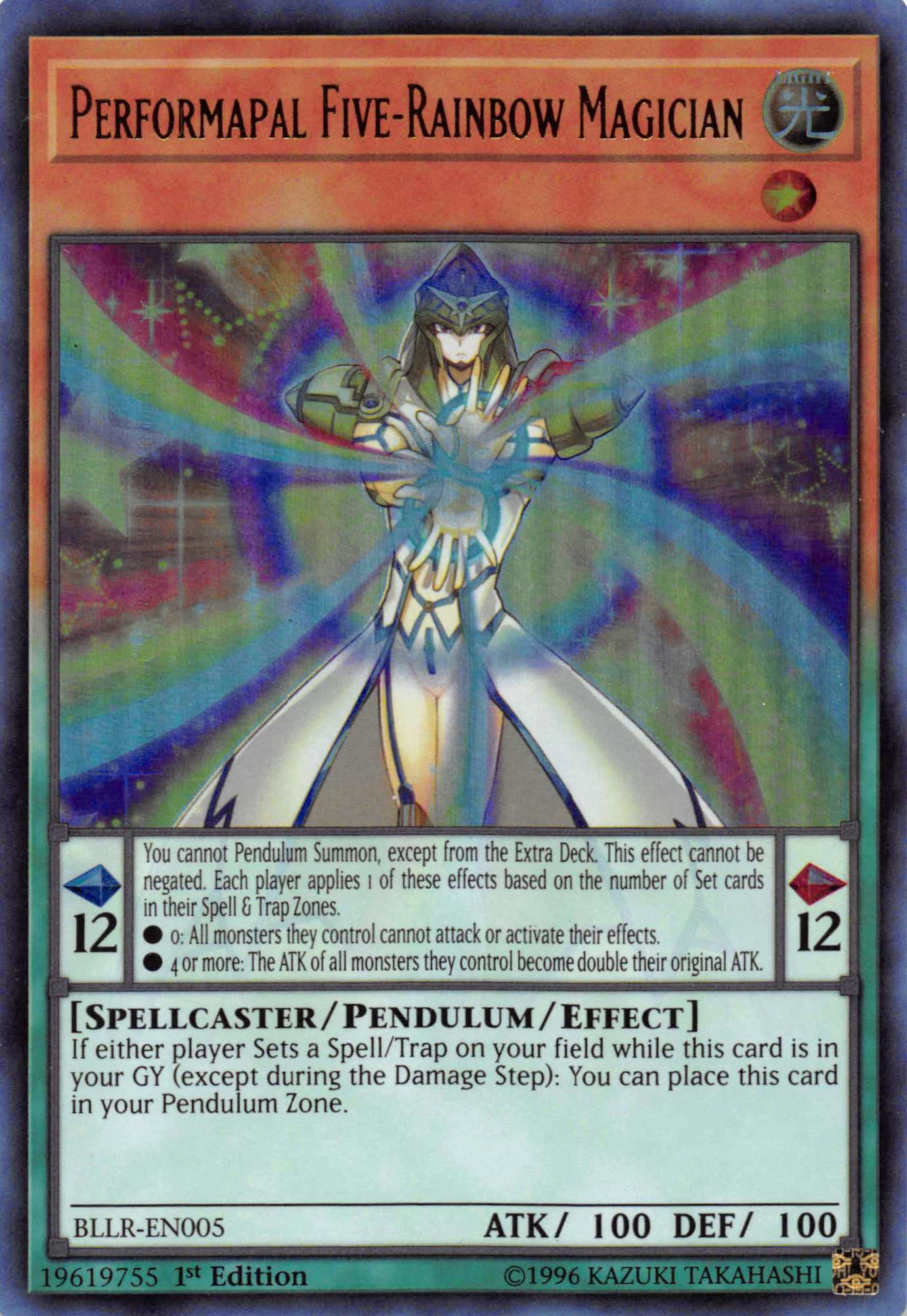 Performapal Five-Rainbow Magician [BLLR-EN005] Ultra Rare
