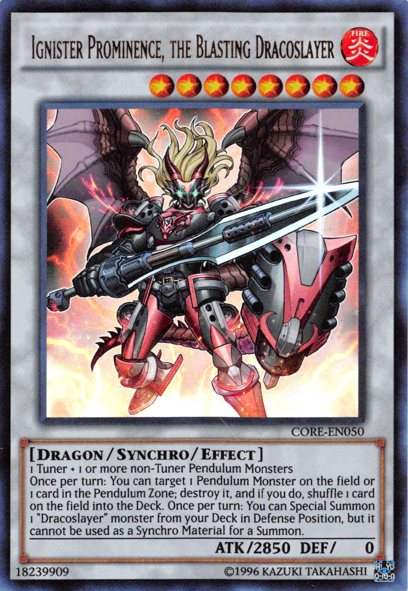 Ignister Prominence, the Blasting Dracoslayer [CORE-EN050] Ultra Rare