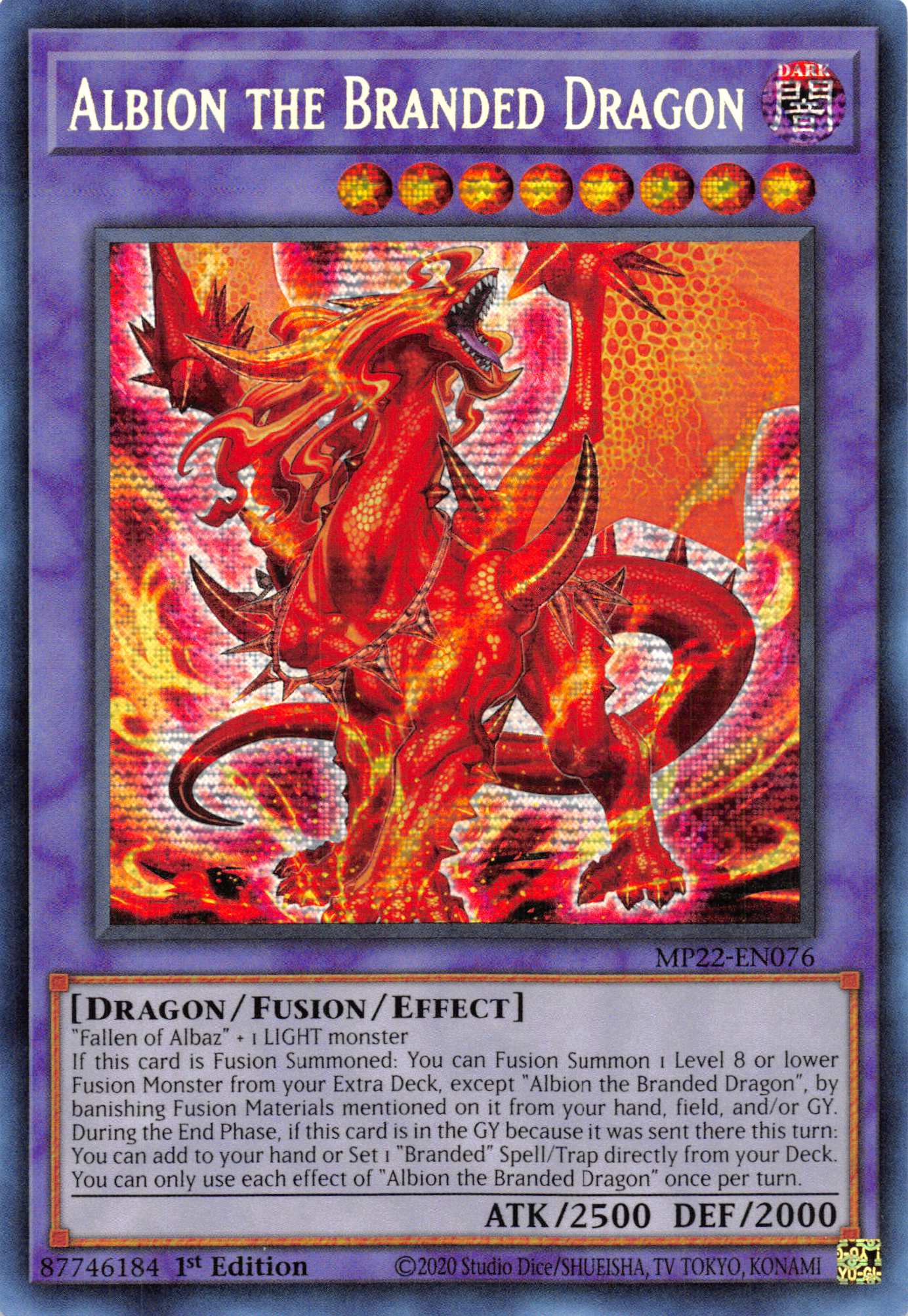 Albion the Branded Dragon [MP22-EN076] Prismatic Secret Rare