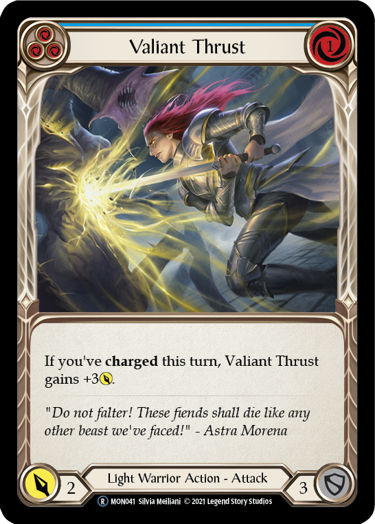 Valiant Thrust (Blue) [U-MON041] Unlimited Normal - Duel Kingdom