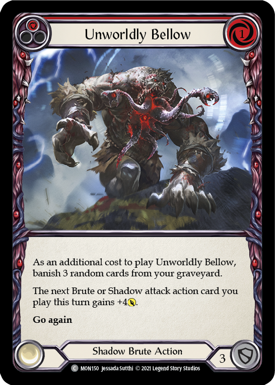 Unworldly Bellow (Red) [MON150-RF] 1st Edition Rainbow Foil - Duel Kingdom