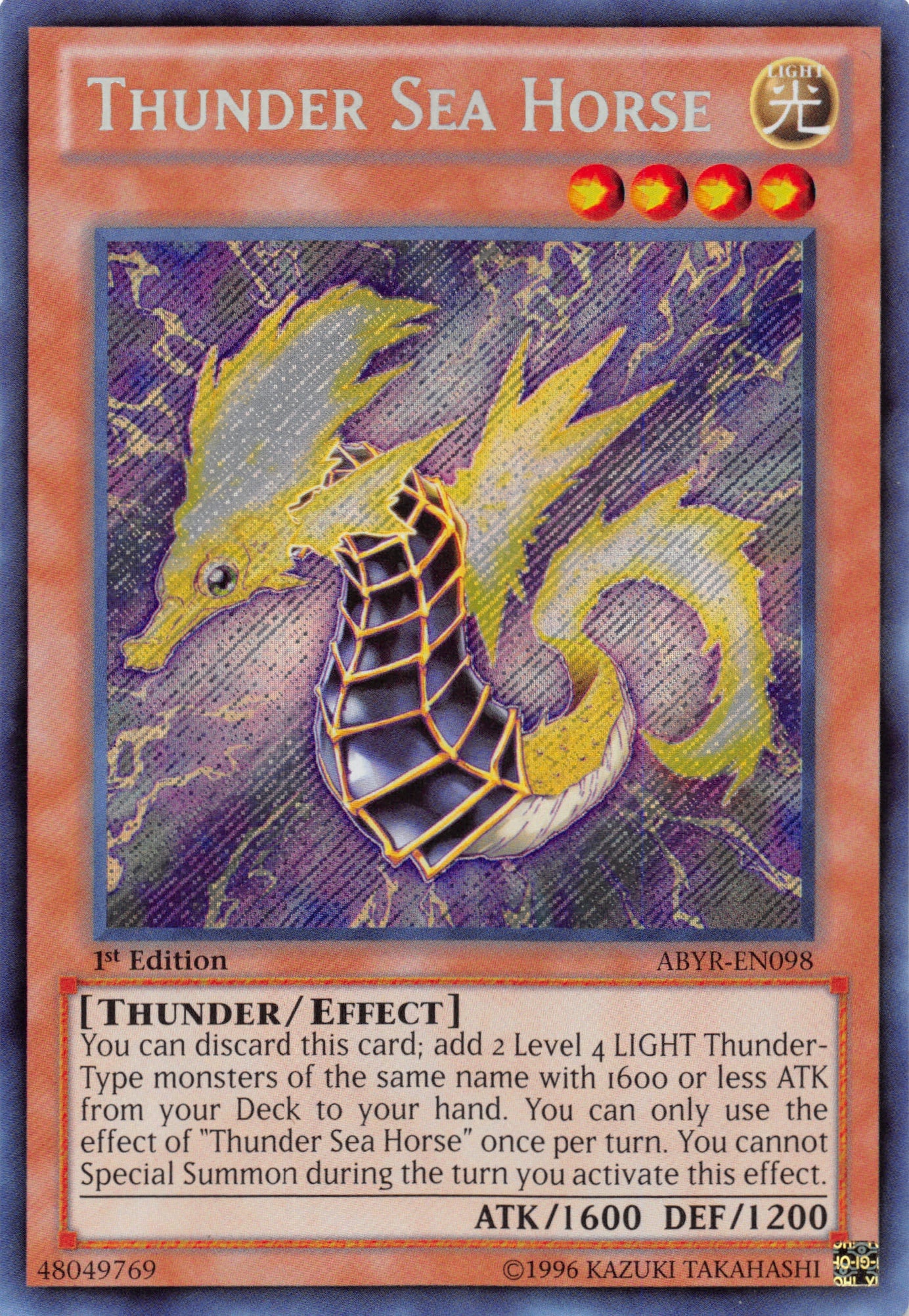 Thunder Sea Horse [ABYR-EN098] Secret Rare