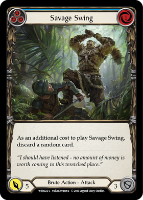Savage Swing (Blue) [WTR022-C] Alpha Print Rainbow Foil - Duel Kingdom