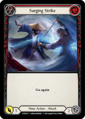 Surging Strike (Red) [WTR107-C] Alpha Print Rainbow Foil - Duel Kingdom