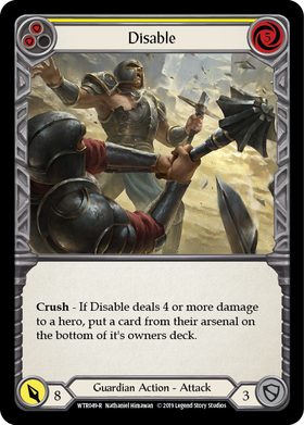 Disable (Yellow) [WTR049-R] Alpha Print Rainbow Foil - Duel Kingdom