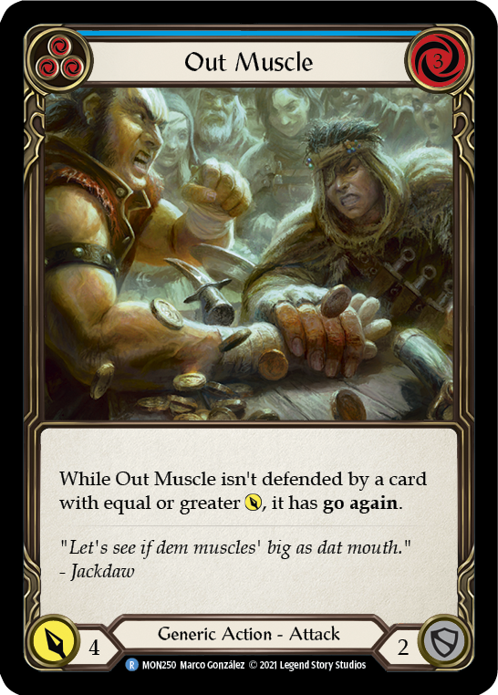 Out Muscle (Blue) [MON250] 1st Edition Normal - Duel Kingdom