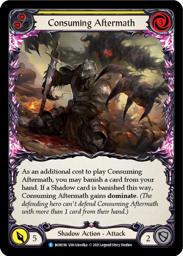 Consuming Aftermath (Yellow) (Rainbow Foil) [MON196-RF] 1st Edition Rainbow Foil - Duel Kingdom