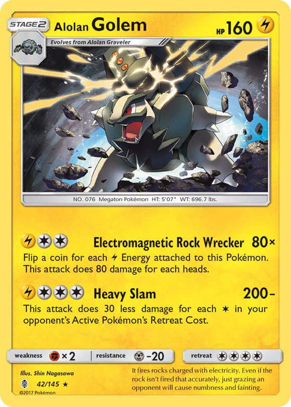 Alolan Golem (42/145) (Cosmos Holo) (Blister Exclusive) [Sun & Moon: Guardians Rising] - Duel Kingdom