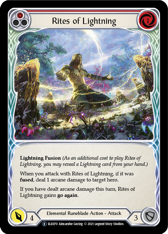 Rites of Lightning (Red) [U-ELE070] Unlimited Rainbow Foil - Duel Kingdom