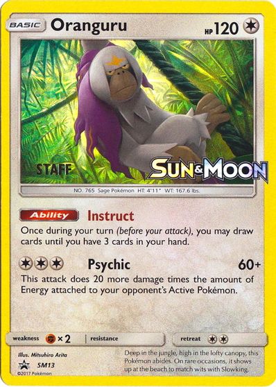 Oranguru (SM13) (Staff Prerelease Promo) [Sun & Moon: Black Star Promos] - Duel Kingdom