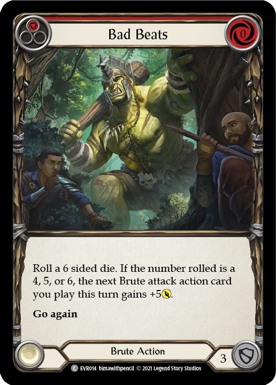 Bad Beats (Red) [EVR014] 1st Edition Rainbow Foil - Duel Kingdom