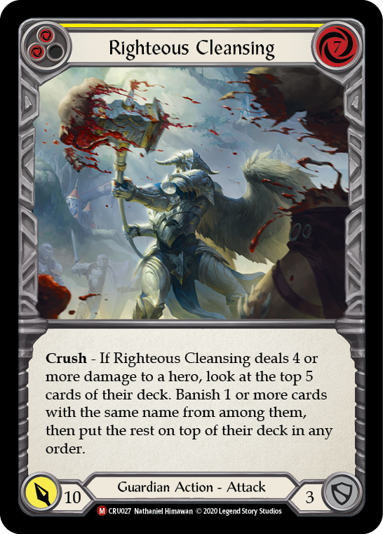 Righteous Cleansing [CRU027] 1st Edition Rainbow Foil - Duel Kingdom