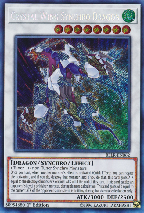 Crystal Wing Synchro Dragon [BLLR-EN062] Secret Rare - Duel Kingdom