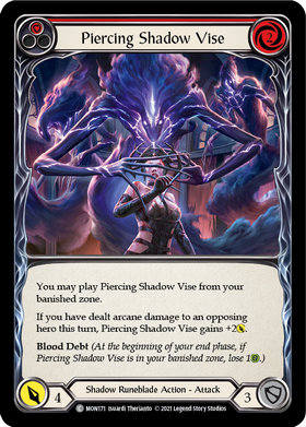 Piercing Shadow Vise (Red) (Rainbow Foil) [MON171-RF] 1st Edition Rainbow Foil - Duel Kingdom