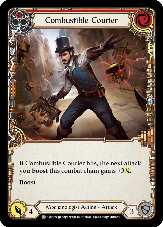 Combustible Courier (Red) [CRU109] 1st Edition Rainbow Foil - Duel Kingdom