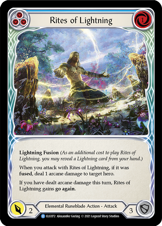 Rites of Lightning (Blue) [ELE072] 1st Edition Rainbow Foil - Duel Kingdom
