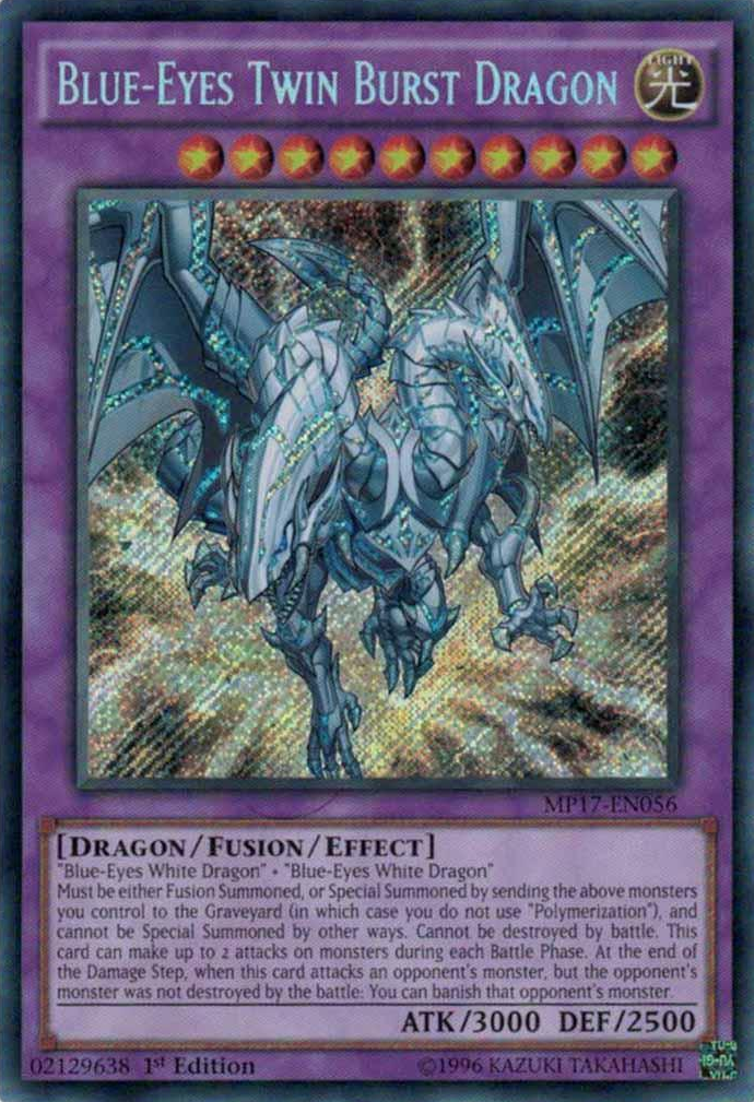Blue-Eyes Twin Burst Dragon [MP17-EN056] Secret Rare - Duel Kingdom