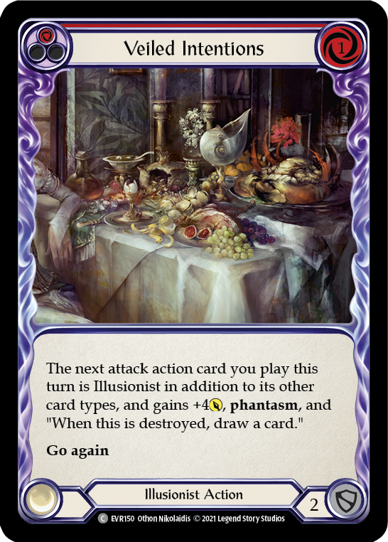 Veiled Intentions (Red) [EVR150] 1st Edition Rainbow Foil - Duel Kingdom