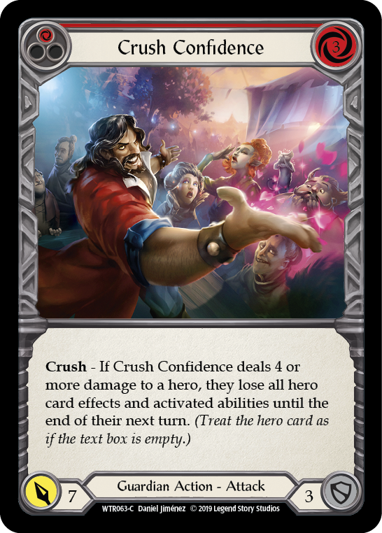 Crush Confidence (Red) [WTR063-C] Alpha Print Rainbow Foil - Duel Kingdom