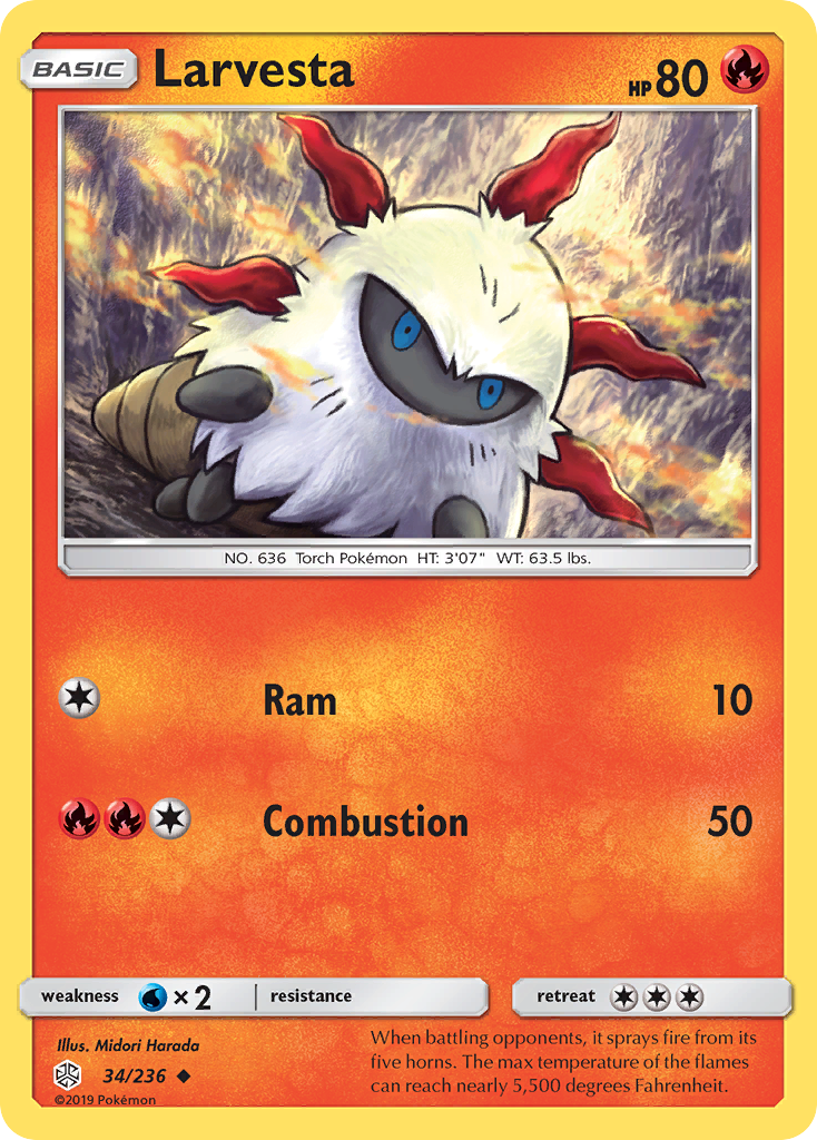 Larvesta (34/236) [Sun & Moon: Cosmic Eclipse] - Duel Kingdom